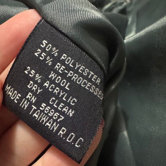 Gloria Vanderbilt minimalist designer dark academia preppy wool blazer tweed - Picture 5 of 5